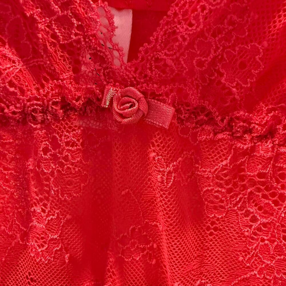 Red lace babydoll top